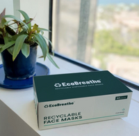 Facemask Ecobreathe Fully Recyclable Disposable Mask 3 Ply Medical grade  and  Non Medical grade