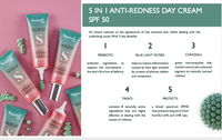 Sorted 5 in 1 Anti Redness Cream SPF 50. Trade Offer :12 products offer  inc of vat                                                                       Display stand and opening package Trade Only